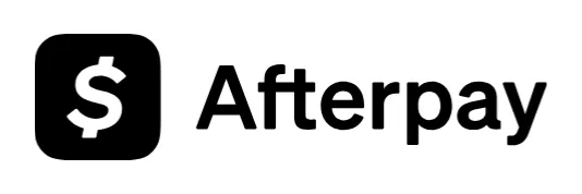 Black Cash App Afterpay lockup on white