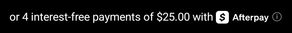 Price breakdown on black with a white lockup