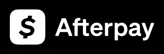 White Cash App Afterpay lockup on black