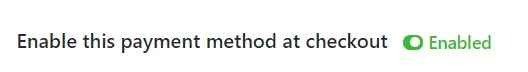 Enable payment method